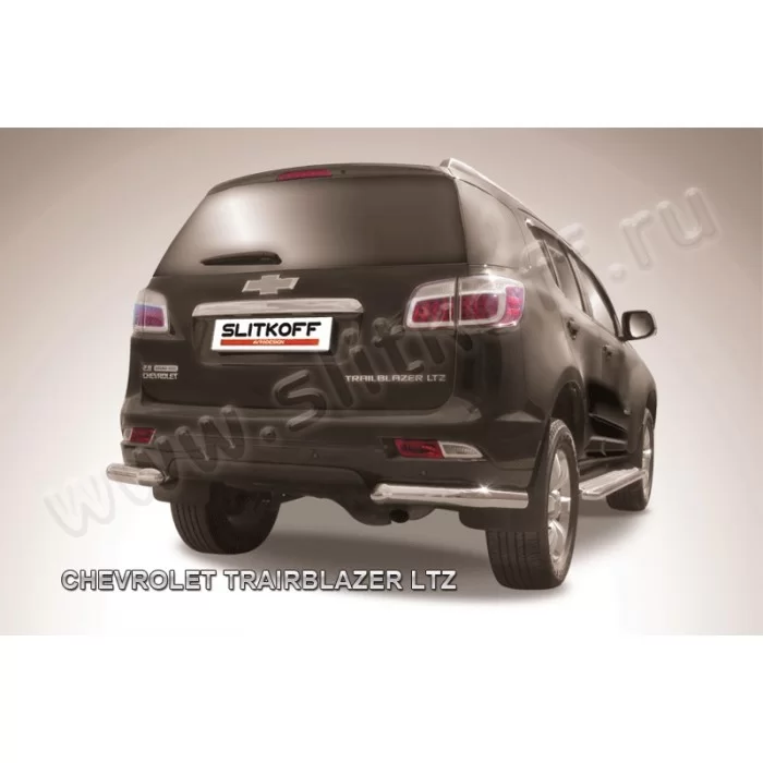 Уголки 76 мм серебристые для Chevrolet TrailBlazer 2013-2018 артикул CHTB12015S