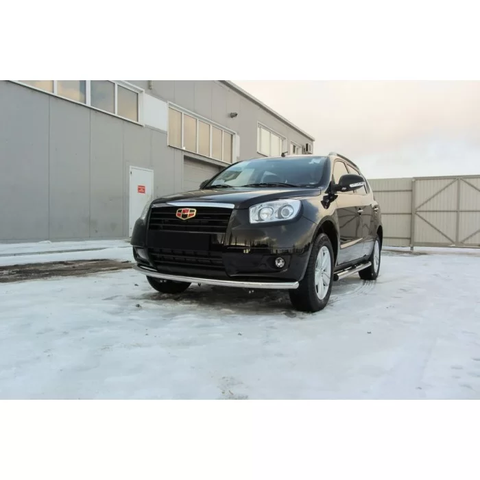 Защита переднего бампера 57 мм радиусная для Geely Emgrand X7 2016-2018 артикул GAFX716007