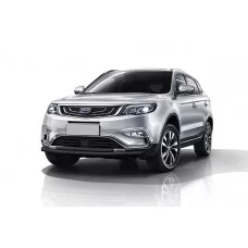 Защита передняя двойная 76-42 мм чёрная для Geely Atlas 2018-2022