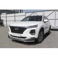 Защита передняя двойная 57-42 мм для Hyundai Santa Fe 2018-2020
