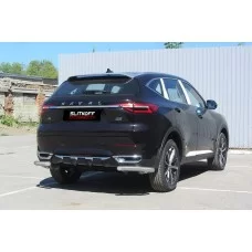Защита заднего бампера 42 мм Скоба серебристая для Haval F7 2019-2024