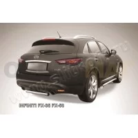 Защита заднего бампера 76 мм серебристая для Infiniti FX35/37 2008-2014