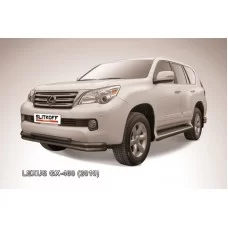 Защита переднего бампера 76 мм короткая чёрная для Lexus GX460 2010-2013