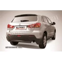 Защита заднего бампера 57 мм короткая чёрная для Mitsubishi ASX 2010-2013