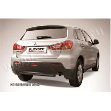 Защита заднего бампера 57 мм короткая чёрная для Mitsubishi ASX 2010-2013
