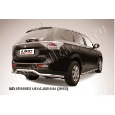 Защита заднего бампера 57 мм волна длинная для Mitsubishi Outlander 2012-2014