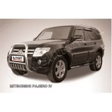 Кенгурятник 76 мм высокий с защитой картера для Mitsubishi Pajero 4 2006-2024