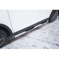 Пороги труба с накладками 76 мм для Mazda CX-5 2017-2024