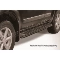 Защита штатных порогов 42 мм чёрная для Nissan Pathfinder 2004-2009