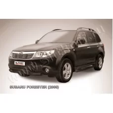 Защита передняя двойная 57-57 мм чёрная для Subaru Forester 2008-2013