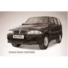 Защита переднего бампера 57 мм чёрная для Тагаз Road Partner 2008-2011
