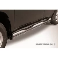 Пороги труба с накладками 76 мм серебристая для Vortex Tingo 2010-2012