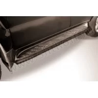 Защита штатных порогов 42 мм чёрная для Toyota Land Cruiser Prado 120 2002-2009