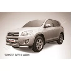 Защита передняя двойная 76-57 мм серебристая для Toyota RAV4 2009-2010