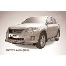 Защита передняя двойная 76-57 мм серебристая для Toyota RAV4 2010-2013
