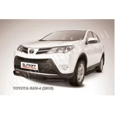Защита передняя двойная 76-57 мм чёрная для Toyota RAV4 2013-2015