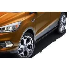 Пороги труба 57 мм чёрная для Ford Kuga 2016-2019