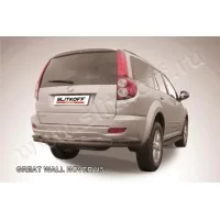 Защита заднего бампера двойная 57-42 мм длинная чёрная для Great Wall Hover H5 2011-2015
