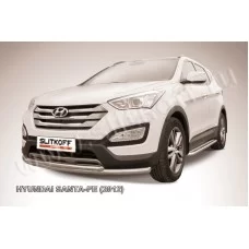 Защита передняя двойная 57-42 мм для Hyundai Santa Fe 2012-2018