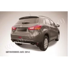 Защита заднего бампера 57 мм короткая серебристая для Mitsubishi ASX 2013-2016