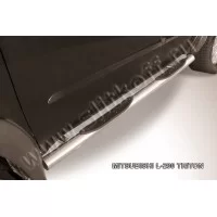 Пороги труба с накладками 76 мм для Mitsubishi L200 2006-2015