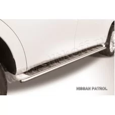 Защита штатных порогов 42 мм для Nissan Patrol 2010-2024