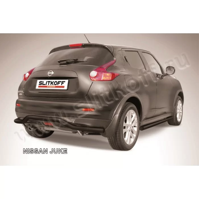 Защита заднего бампера 57 мм волна чёрная для Nissan Juke 2WD 2010-2018 артикул NJ2WD009B