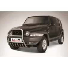 Кенгурятник 57 мм высокий с защитой картера для Тагаз Tager 5 дверей 2008-2014