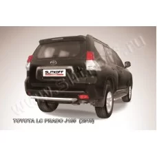 Защита заднего бампера 57 мм короткая серебристая для Toyota Land Cruiser Prado 150 2009-2013