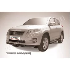 Защита переднего бампера 57 мм чёрная для Toyota RAV4 2010-2013