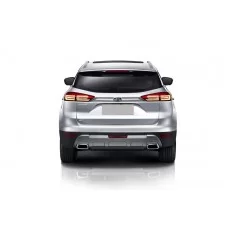 Защита заднего бампера 57 мм короткая чёрная для Geely Atlas 2018-2022