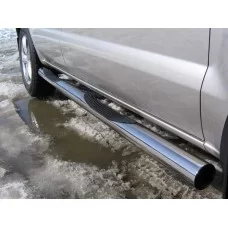Пороги труба с накладками 76 мм для Hyundai Tucson 2004-2010