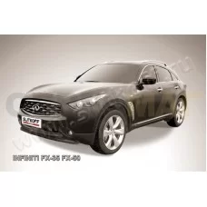 Защита передняя двойная 76-57 мм чёрная для Infiniti FX35/37 2008-2014