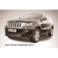 Защита переднего бампера 76 мм радиусная чёрная для Jeep Grand Cherokee 2010-2017