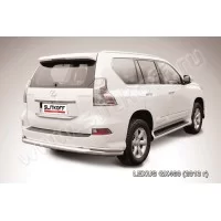 Защита заднего бампера двойная 76-42 мм серебристая для Lexus GX460 2014-2019