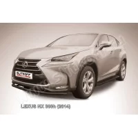 Защита переднего бампера 57 мм радиусная чёрная для Lexus NX-300h 2014-2017