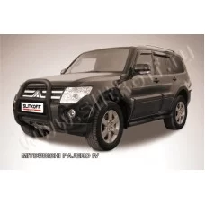 Кенгурятник 76 мм высокий чёрный для Mitsubishi Pajero 4 2006-2024