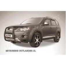 Кенгурятник 57 мм высокий чёрный для Mitsubishi Outlander 2006-2009
