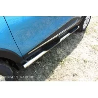 Пороги труба с накладками 76 мм для Renault Kaptur 4WD 2016-2024