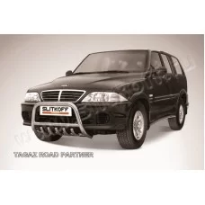 Кенгурятник 57 мм низкий c защитой картера для Тагаз Road Partner 2008-2011