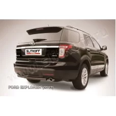 Защита заднего бампера 57 мм чёрная для Ford Explorer 2011-2015