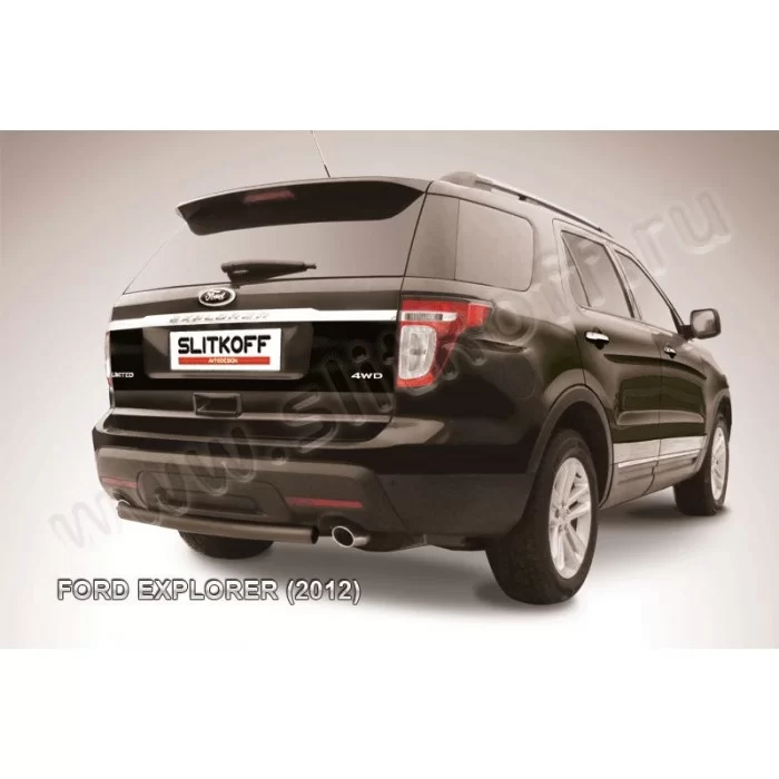 Защита заднего бампера 57 мм чёрная для Ford Explorer 2011-2015 артикул FEX009B