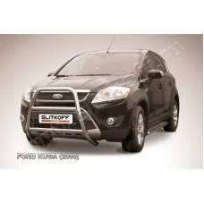 Кенгурятник 57 мм высокий с двумя перемычками для Ford Kuga 2008-2013