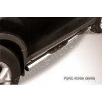 Пороги труба с накладками 76 мм серебристая для Ford Kuga 2008-2013