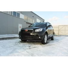 Защита переднего бампера 57 мм чёрная для Geely Emgrand X7 2016-2018