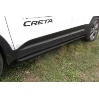 Пороги труба 57 мм чёрная для Hyundai Creta 2016-2024 Пороги труба 57 мм чёрная для Hyundai Creta 2016-2024