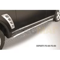 Пороги труба 57 мм с гибами серебристая для Infiniti FX35/37 2008-2014