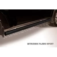 Пороги труба 76 мм чёрная для Mitsubishi Pajero Sport 1998-2007
