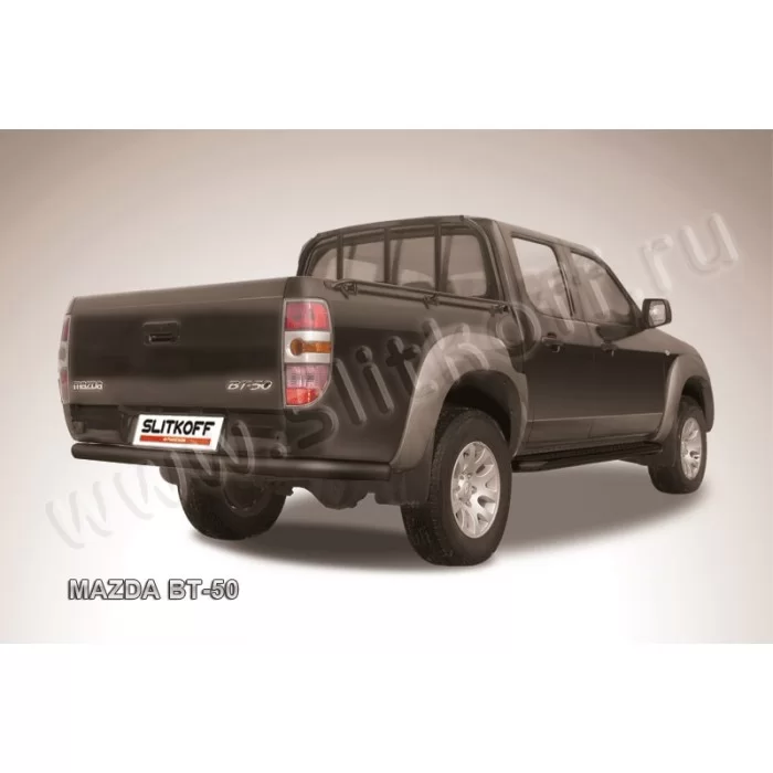 Защита заднего бампера 76 мм чёрная для Mazda BT-50 2006-2011 артикул MZB014B