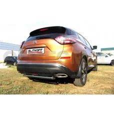 Защита заднего бампера 57 мм короткая серебристая для Nissan Murano 2016-2024